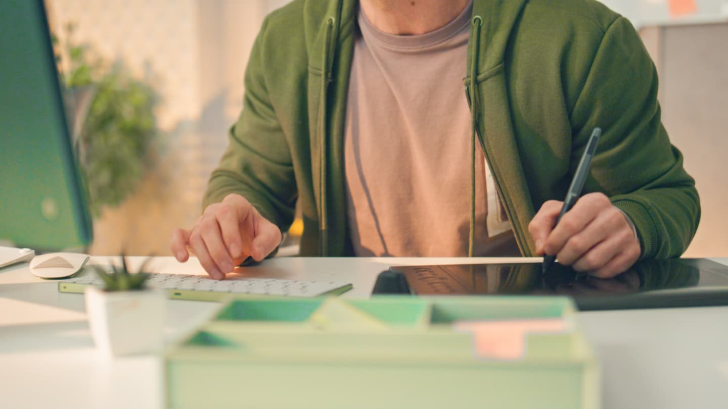 Person working on a computer