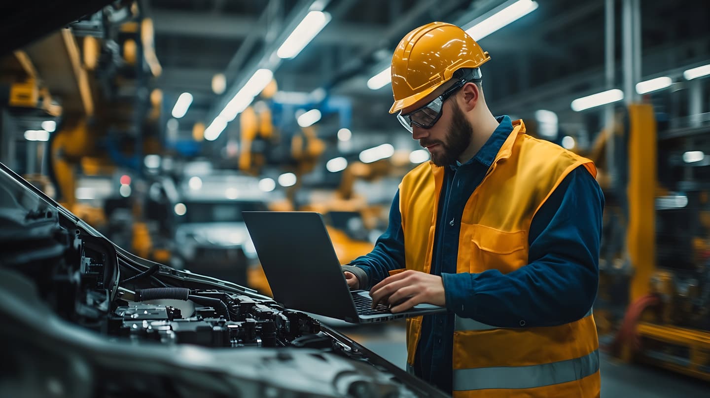 A person at work in an industrial setup